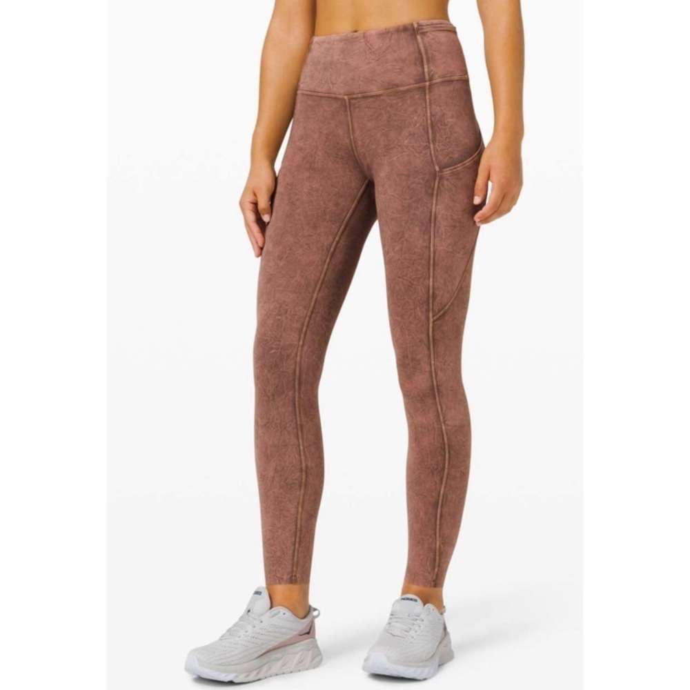 LULULEMON Fast+Free Tight II 25” Ice Dye Non-Reflective in Ice Wash Brown Earth
